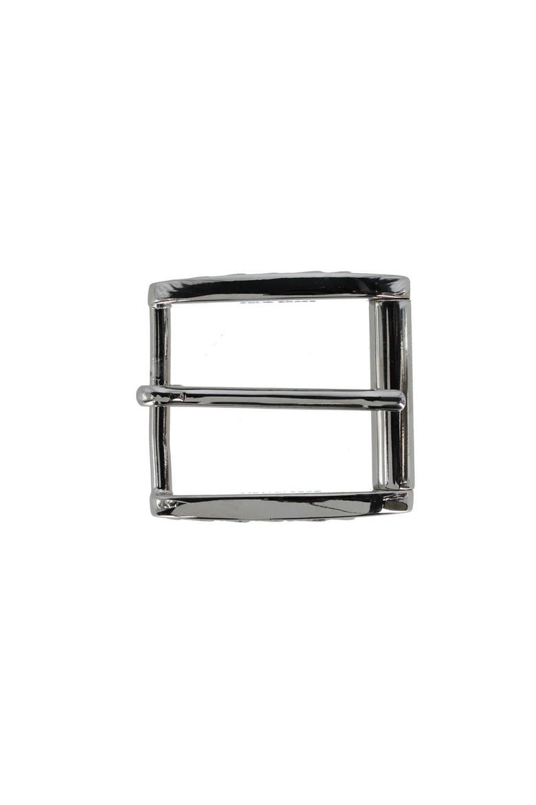 35mm Solid Brass Side Detailed Roller Harness Belt Buckle, Main, color, Shiny Nickel
