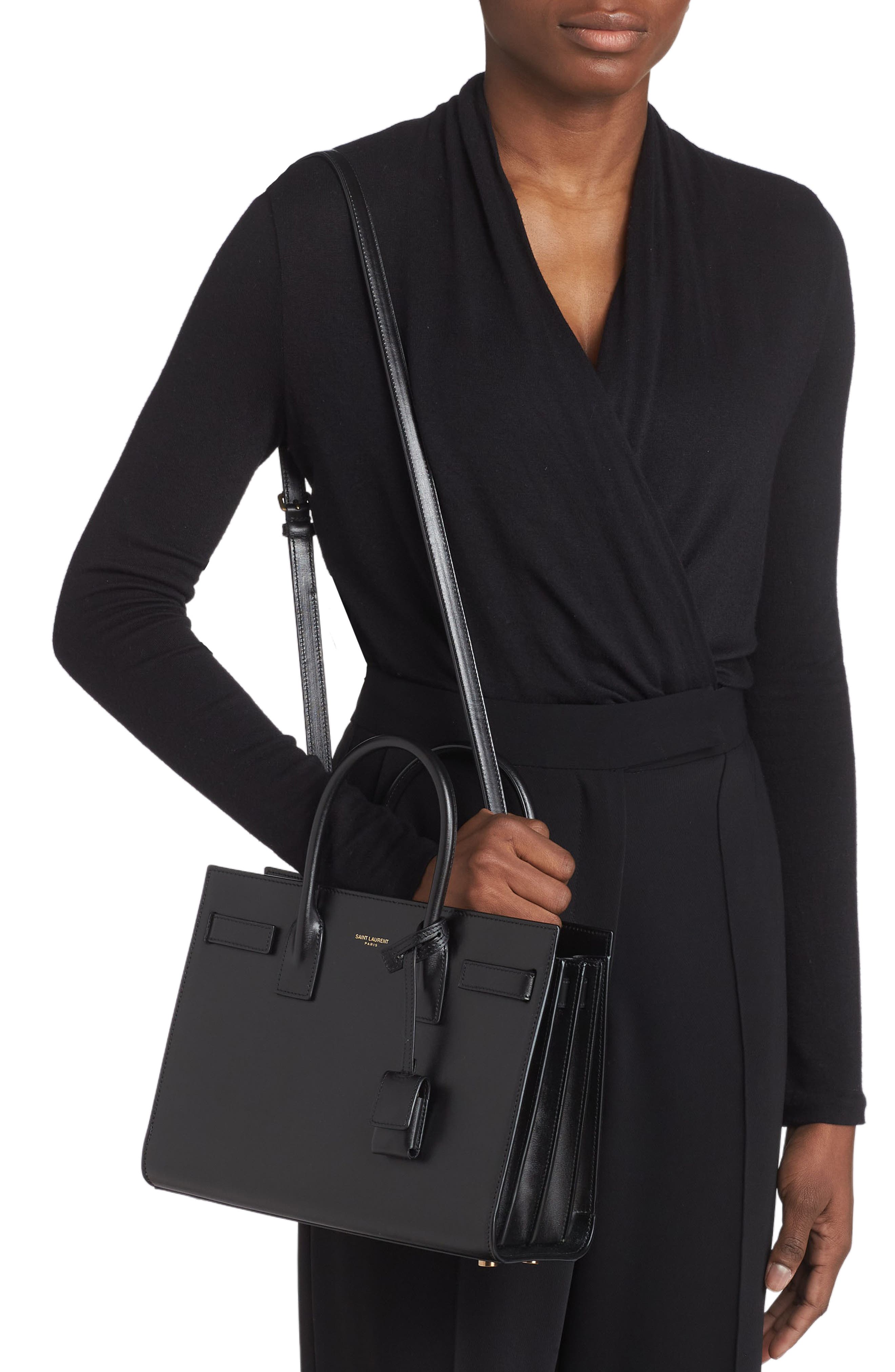 Saint Laurent Baby Sac de Jour Leather Tote, Alternate, color, 