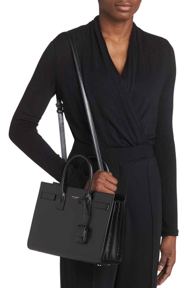 Saint Laurent Baby Sac de Jour Leather Tote, Alternate, color,