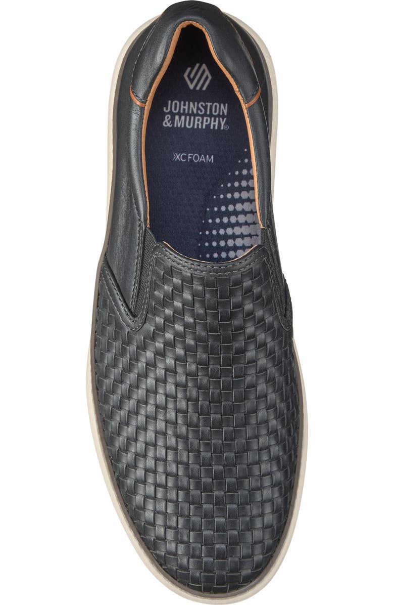 Johnston & Murphy McGuffey 2 Woven Slip-On Sneaker, Alternate, color, Black Woven Full Grain
