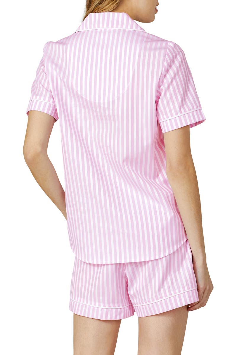 BedHead Pajamas 3D Stripe Organic Cotton Sateen Short Pajamas, Alternate, color, Pink