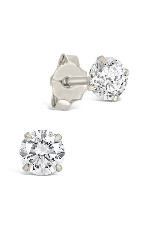 Round Cubic Zirconia Stud Earrings