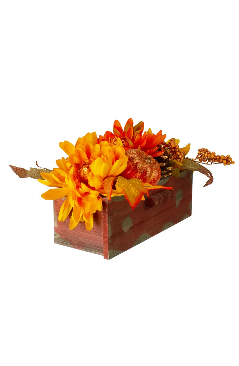 Northlight Glittered Flower Arrangement Box Fall Harvest Centerpiece - 14", Alternate, color, 