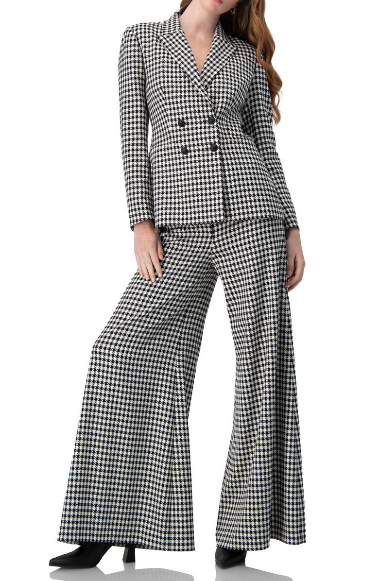 IVONNE Wide-Leg Houndstooth Pants, Alternate, color, 