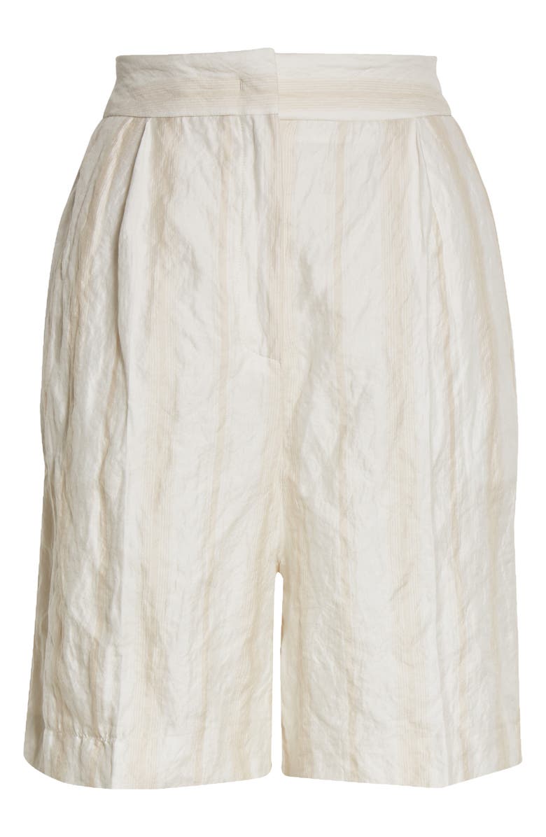 Fabiana Filippi Metallic Stripe Bermuda Shorts, Alternate, color, Ivory Stripe