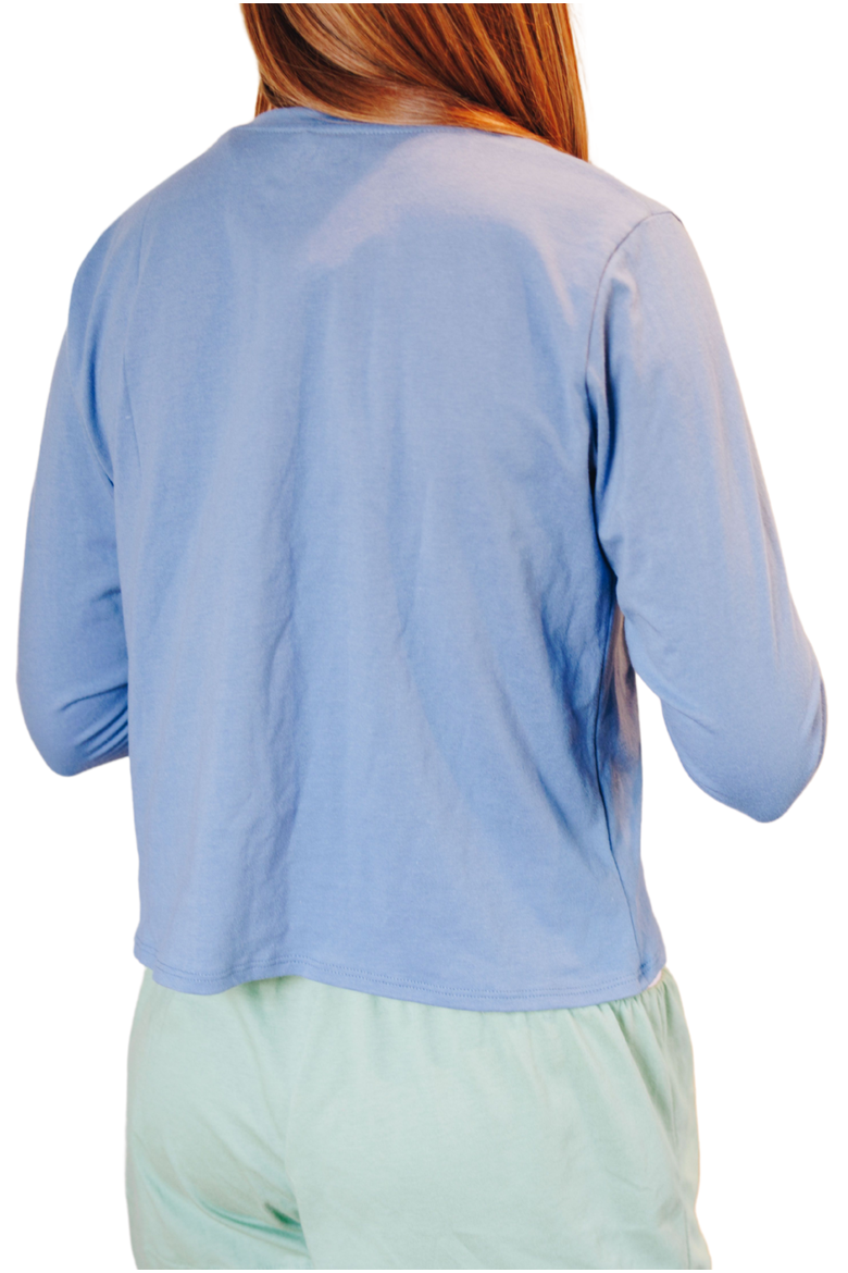 Whisper Long Sleeve Cotton Tee, Alternate, color, Ocean