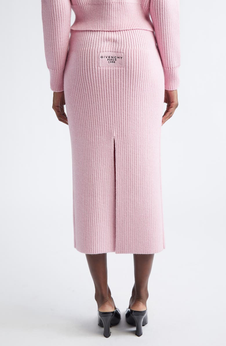 Givenchy Wool & Alpaca Blend Rib Midi Skirt, Alternate, color, Light Pink