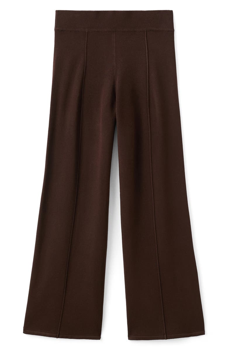 MANGO Seamed Knit Straight Leg Pants, Alternate, color, Chocolate