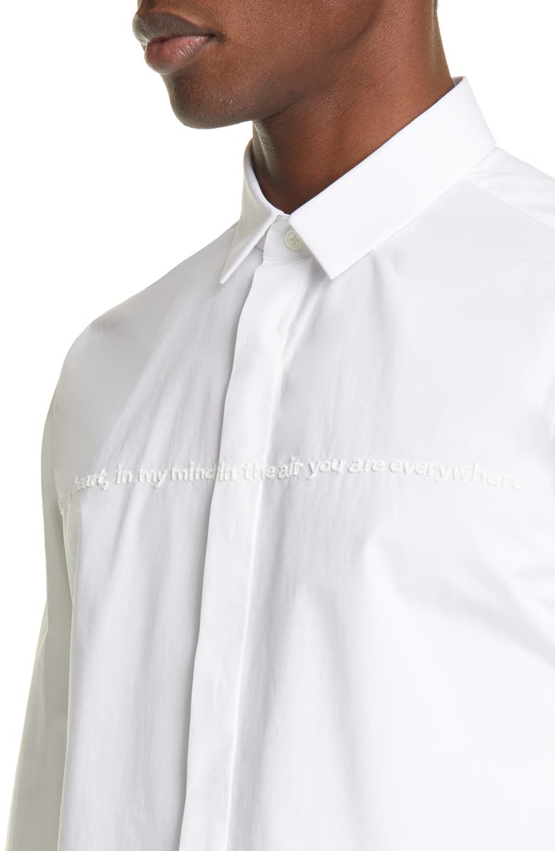 Valentino Slim Fit Embroidered Button-Up Shirt, Alternate, color, 