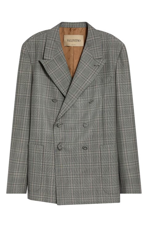 Plaid Mohair & Wool Sport Coat