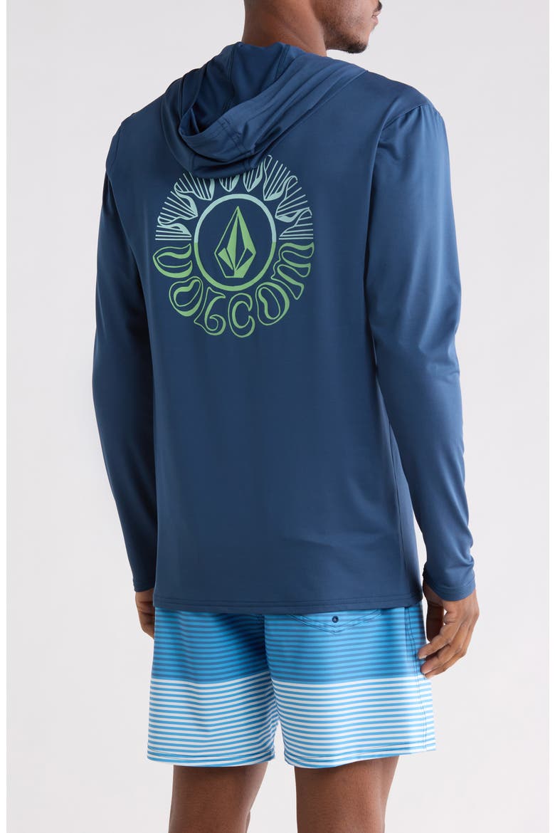 Crawdad Long Sleeve Hooded Performance T-Shirt, Alternate, color, DEEP BLUE