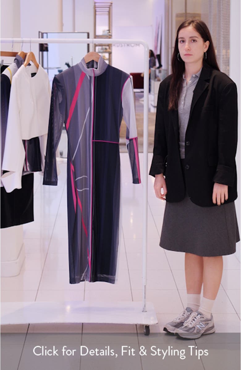 Neeta Stripe Long Sleeve Midi Dress, sales video thumbnail