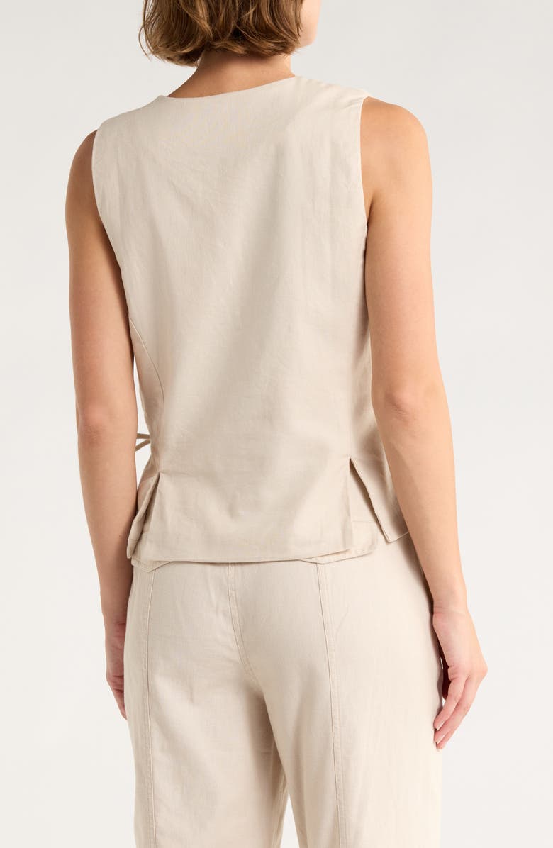 ICHI Side Tie Vest, Alternate, color, Birch