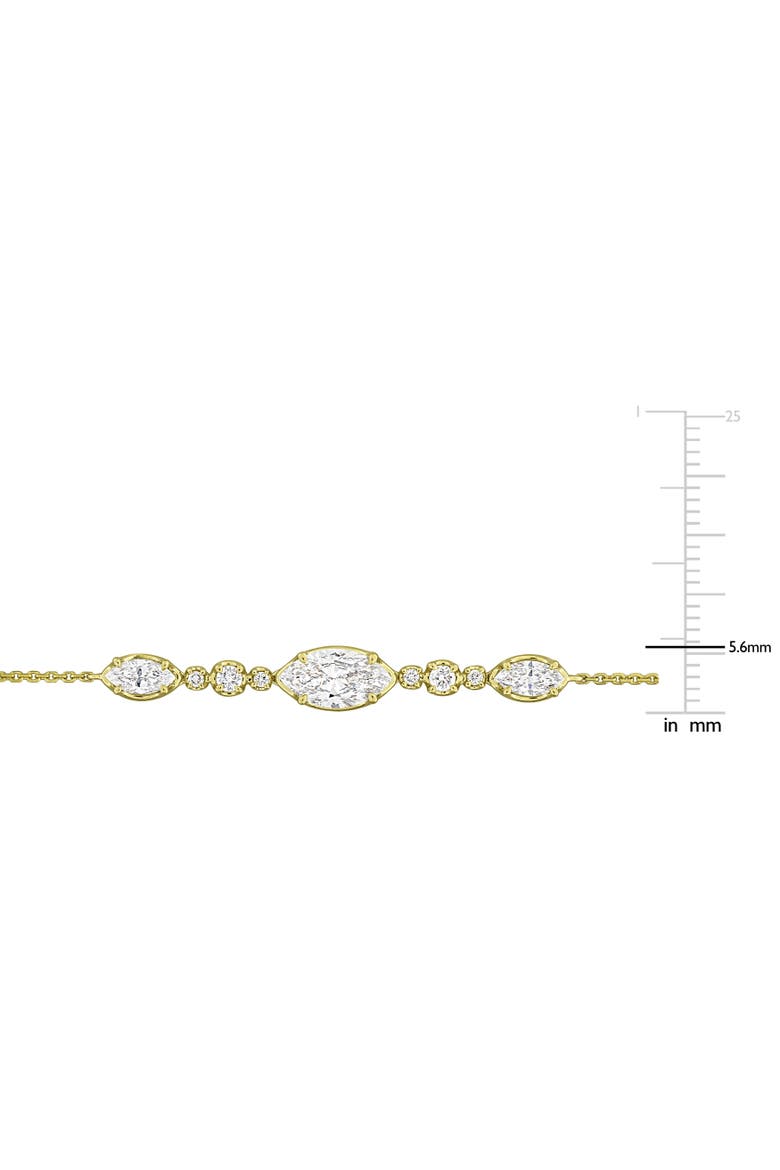 Lab-Grown Diamond Marquise Necklace 14K, Alternate, color, Yellow Gold