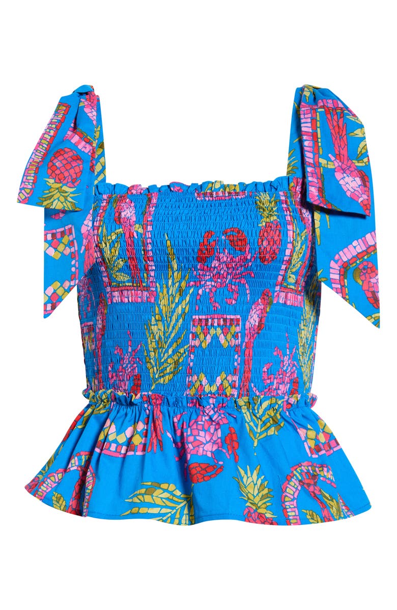 SUGARLIPS Bally Tropical Cazz Smocked Cotton Tank, Main, color, 