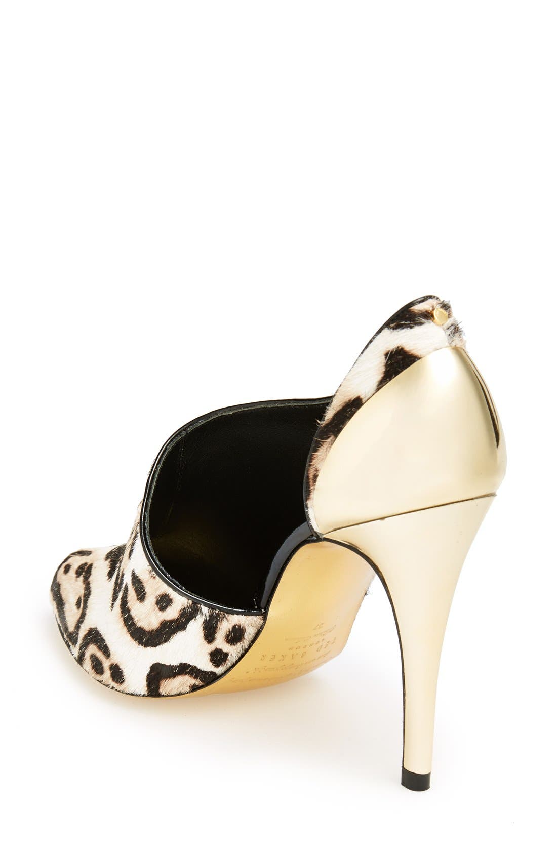 'Erulale' d'Orsay Bootie, Alternate, color, BLACK/ NUDE HAIR CALF