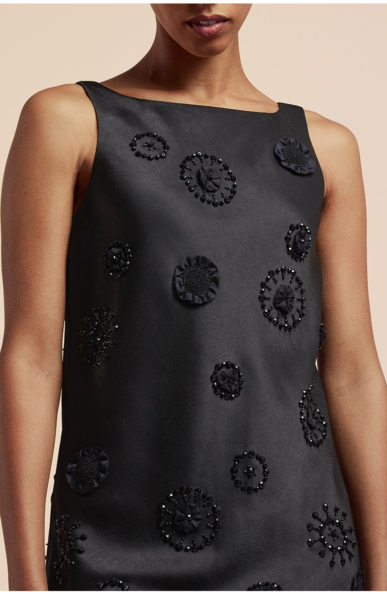 Rebecca Taylor Beaded Shift Dress, Alternate, color, Black