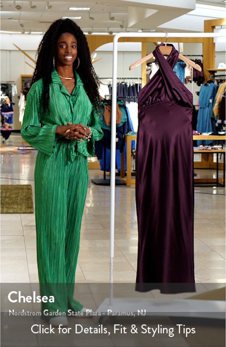 Rosaminta Satin Halter Dress, sales video thumbnail