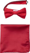 NORDSTROM RACK Formal Cotton Bow Tie & Pocket Square Set