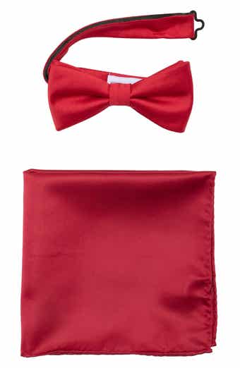 NORDSTROM RACK Formal Cotton Bow Tie & Pocket Square Set