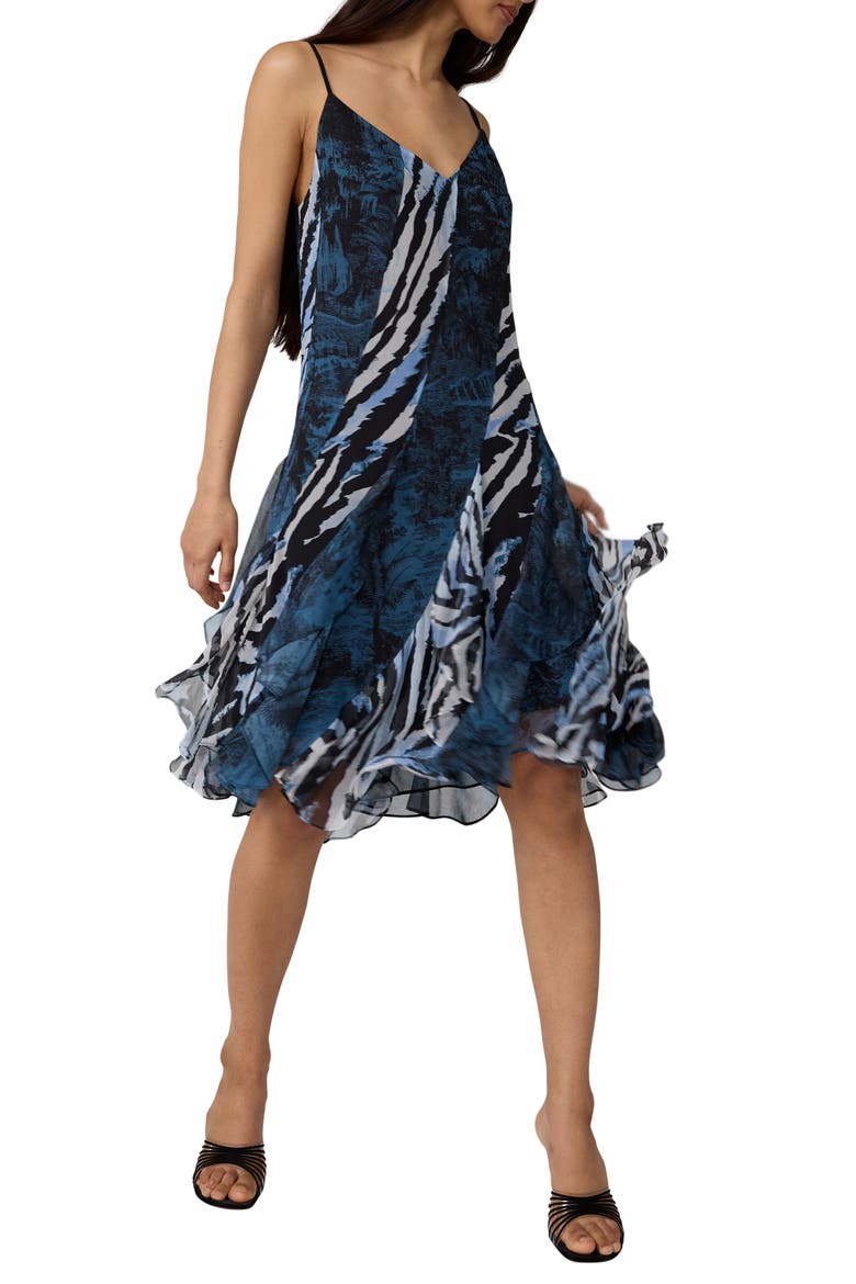 Rafferty Mixed Print Silk Chiffon Dress, Alternate, color, PAYSAGE