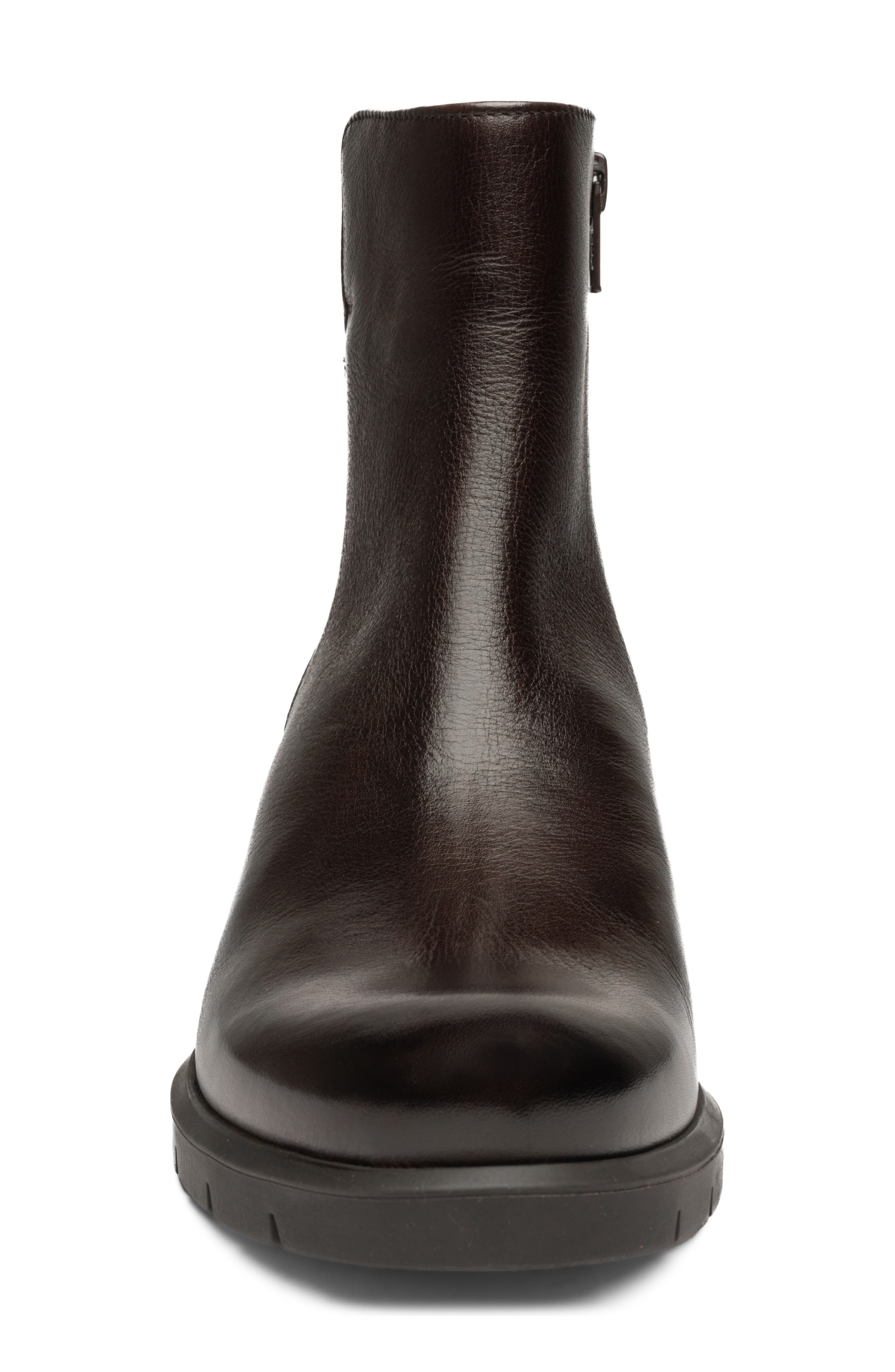 Plum Side Zip Bootie, Alternate, color, BROWN