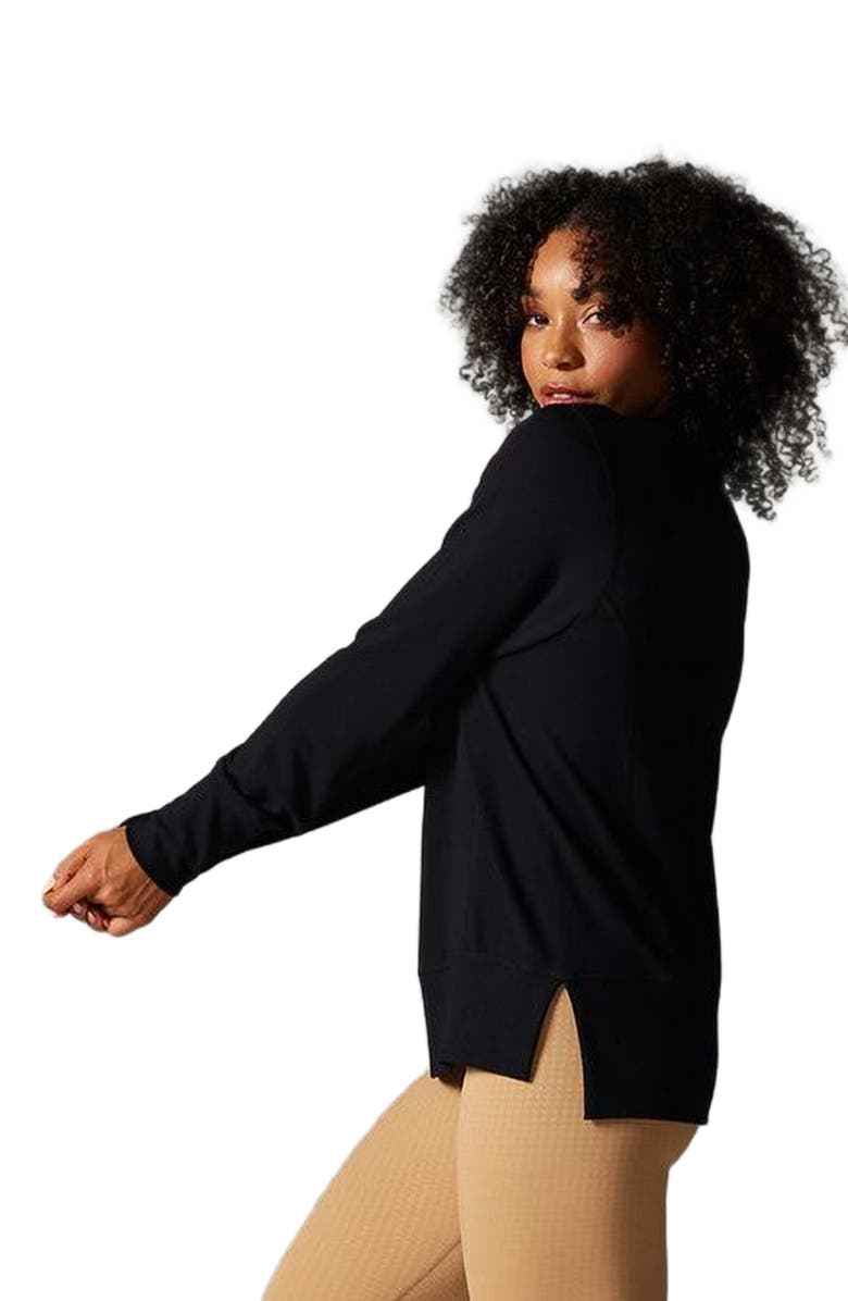 Tavi Cozy Funnel Neck Sweatshirt, Main, color, Ebony