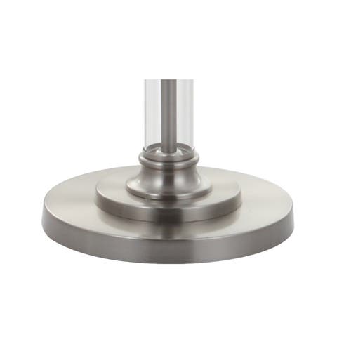 Jonathan Y Ralph 60" Metal/glass Floor Lamp, Polished Nickel/clear In Polished Nickel/clear