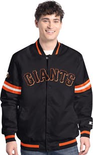 STARTER Men's Starter Black San Francisco Giants Scout Full-Snap Varsity Jacket
