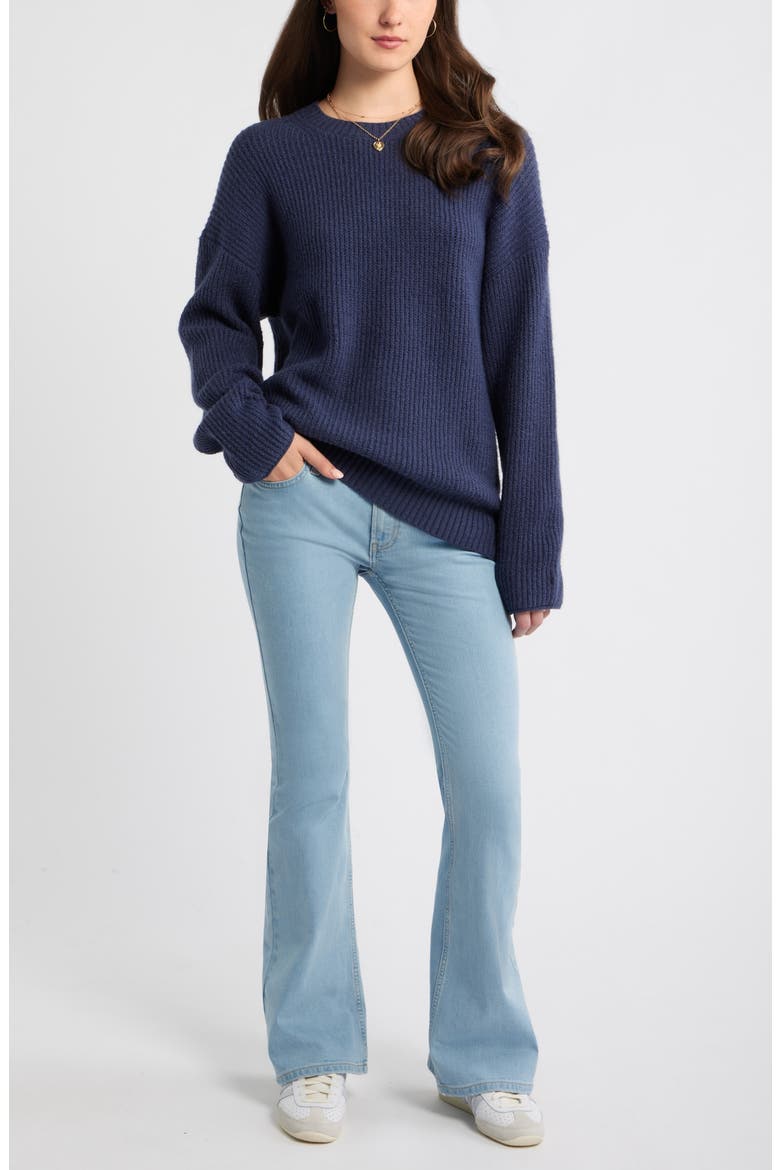 Cozy Crewneck Sweater, Alternate, color, NAVY INDIGO