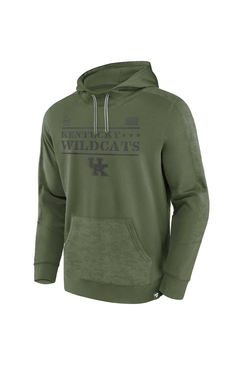 Men's Fanatics Branded Olive Kentucky Wildcats OHT Military Appreciation Stencil Pullover Hoodie, Alternate, color, Olive