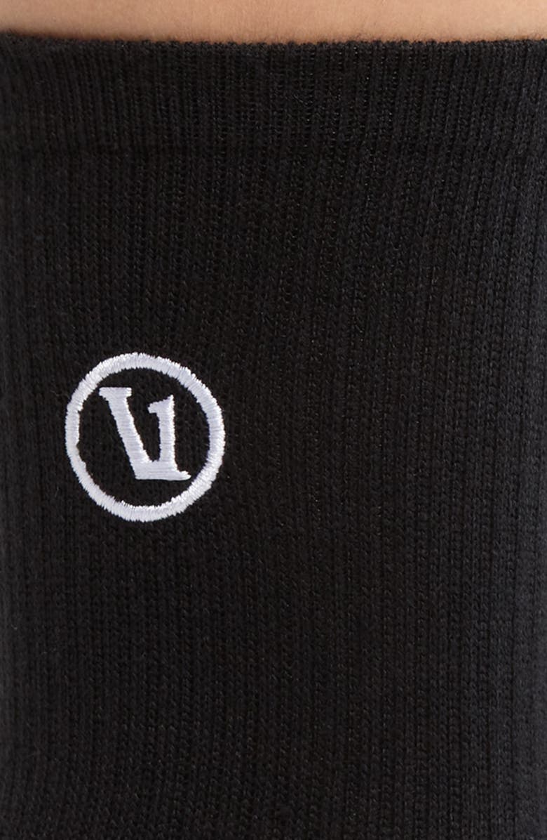 Vuori Logo Embroidered Quarter Socks, Alternate, color, Black