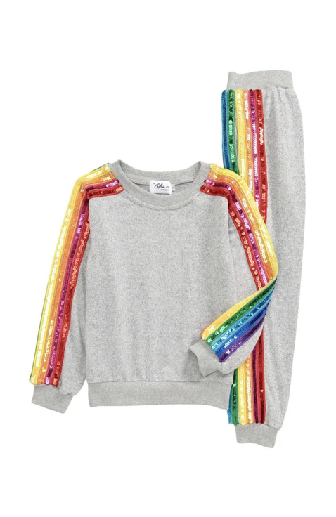 Women's Sequin Rainbow Tracksuit Set