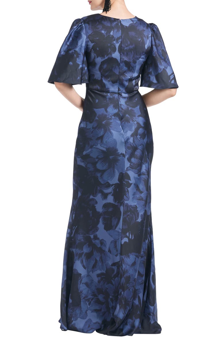 Sachin & Babi Mae Floral Print Satin Crepe Trumpet Gown, Alternate, color, 