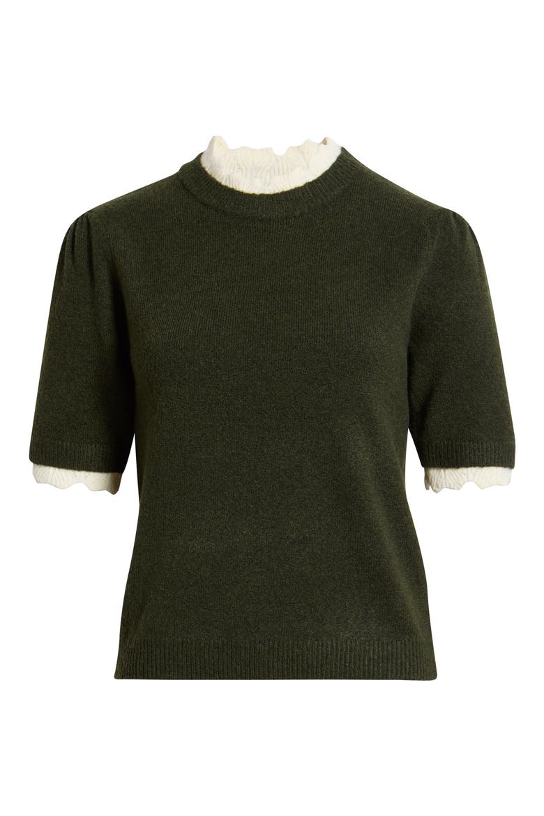 Everett Short Sleeve Sweater, Alternate, color, HUNTER