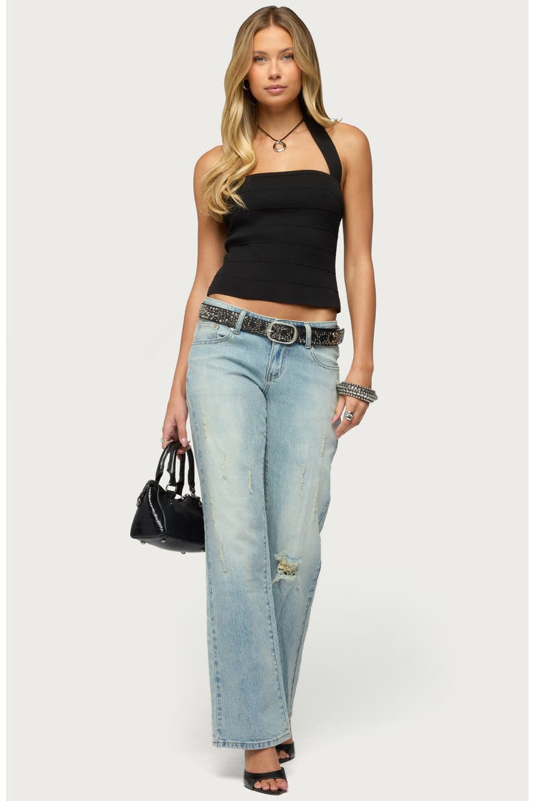 Lainie Distressed Low Rise Bootcut Jeans, Alternate, color, MEDIUM-DISTRESSED-WASH-BLUE