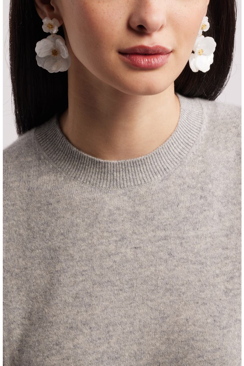 Pansy Drop Earrings, Alternate, color, WHITE- GOLD