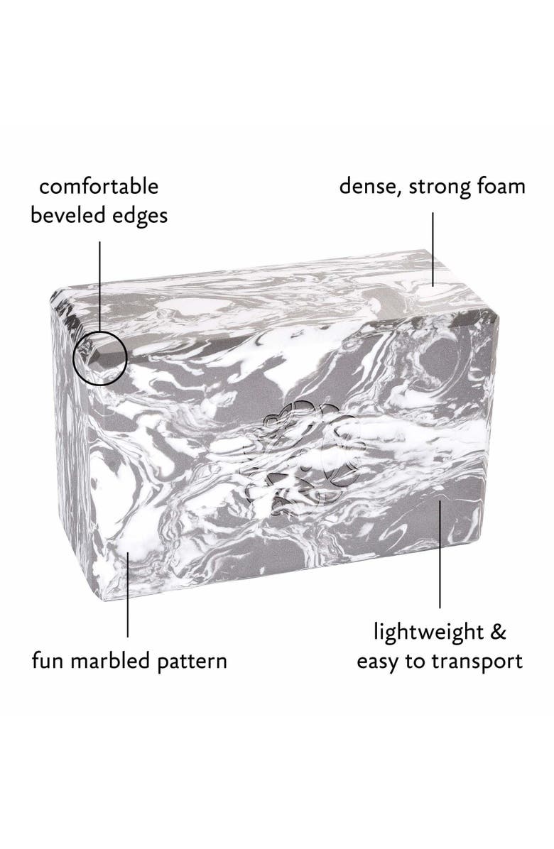Hugger Mugger 4 in. Marbled Foam Yoga Block, Alternate, color, Storm