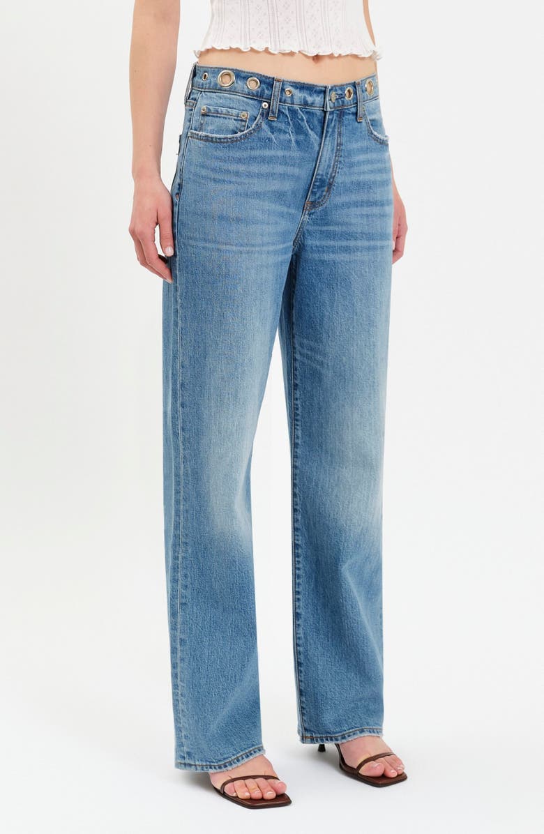 DAZE 1999 Ripped High Waist Straight Leg Jeans, Alternate, color, No Rules