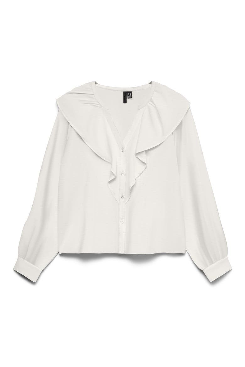 Kaja Frill Shirt, Alternate, color, SNOW WHITE