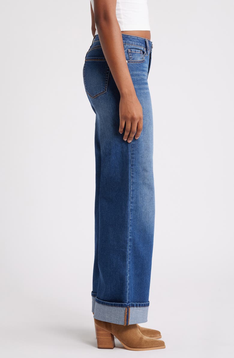 1822 Denim High Waist Cuff Slim Wide Leg Jeans, Alternate, color,