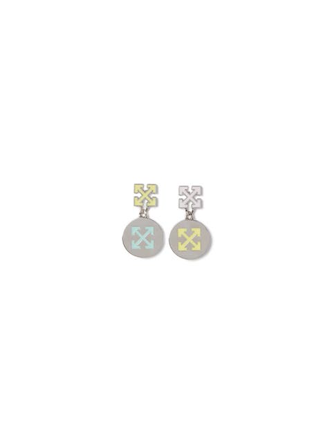 Women's Silver Arrow Button Earrings