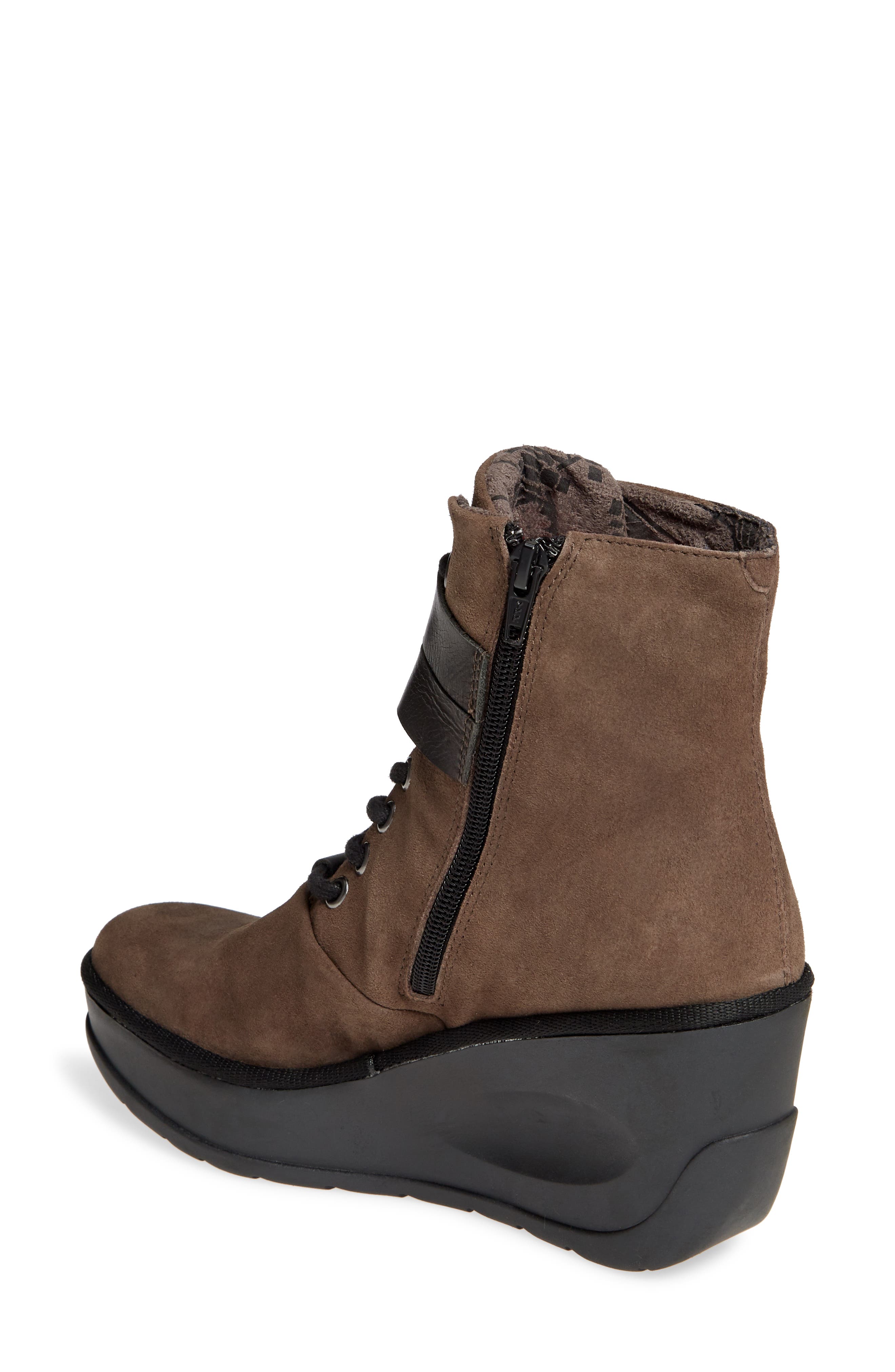 Jabi Wedge Bootie, Alternate, color, GREY/ BLACK LEATHER