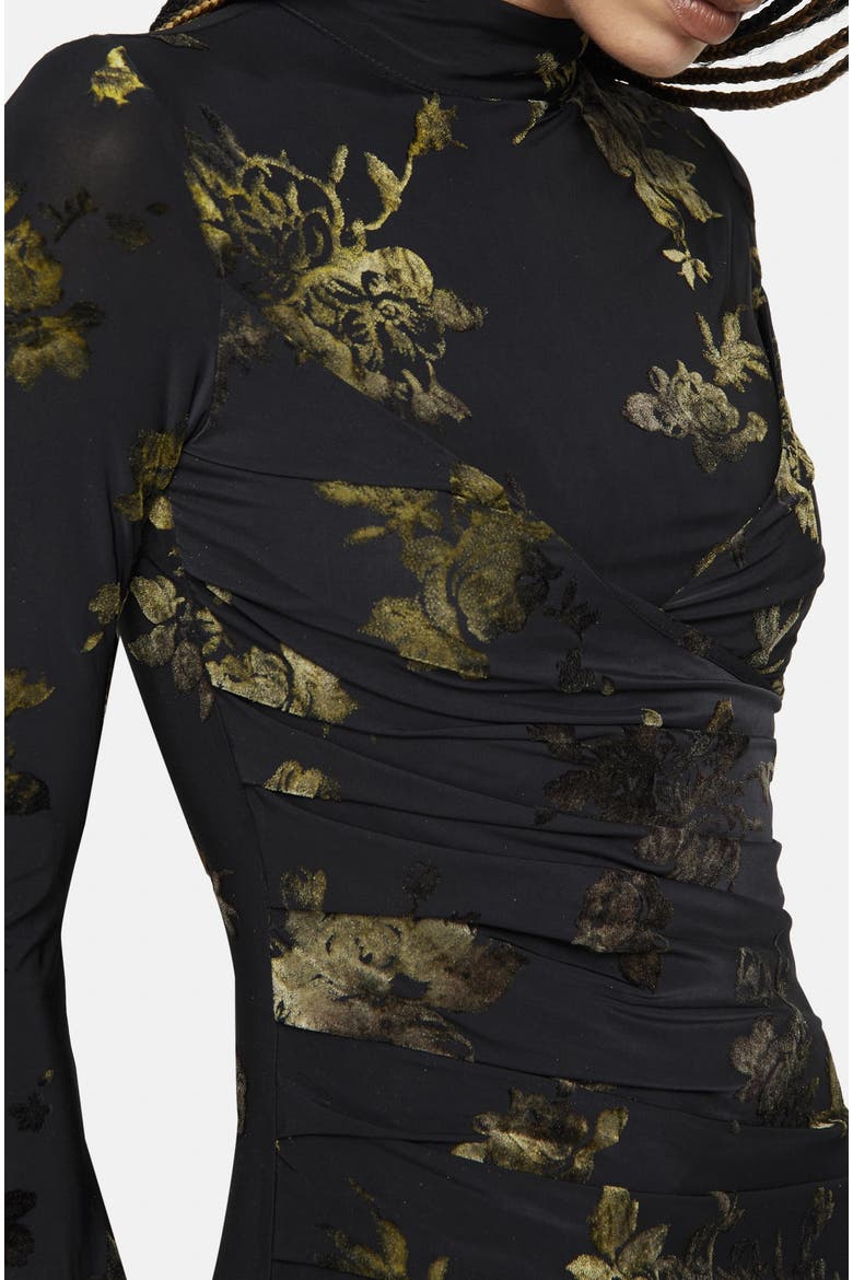 High-Neck Maxi Dress, Alternate, color, Black