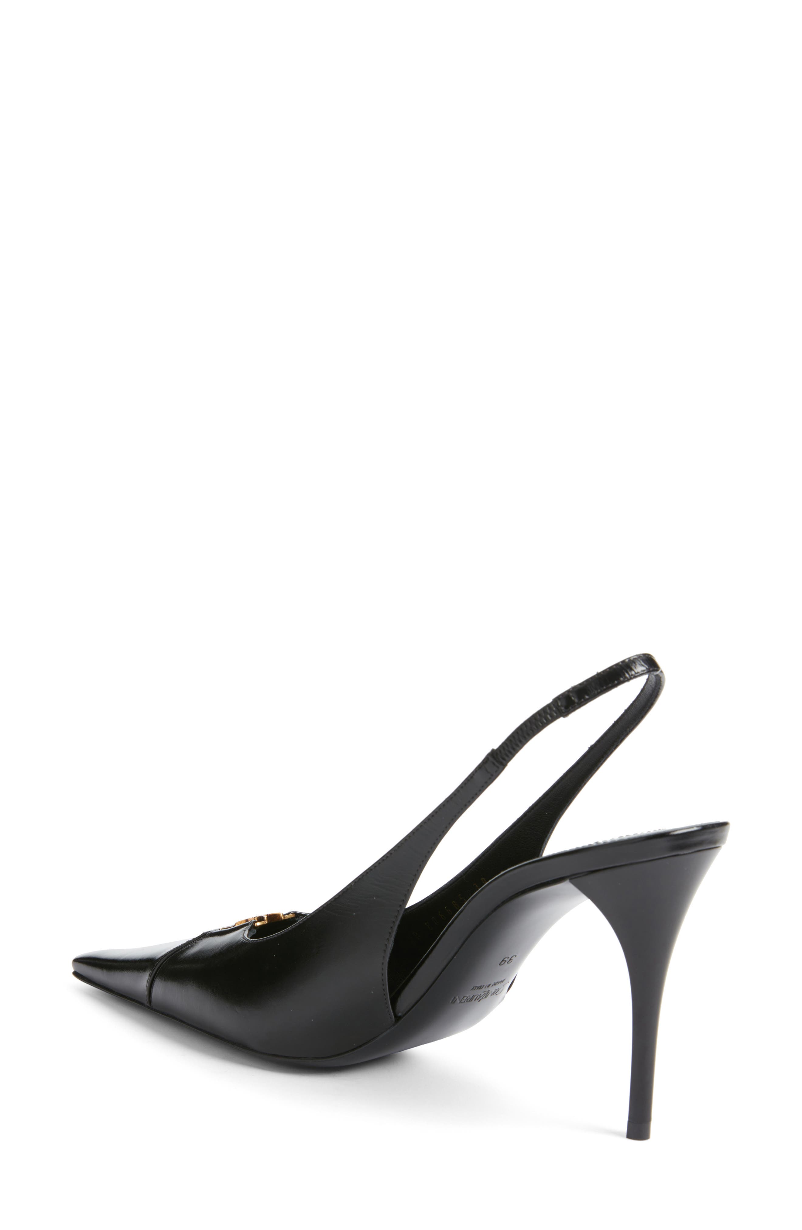 Saint Laurent Babylone Slingback Pump, Alternate, color, Nero/ Nero/ Nero