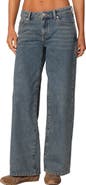 EDIKTED Leopard Heart Wide Leg Jeans
