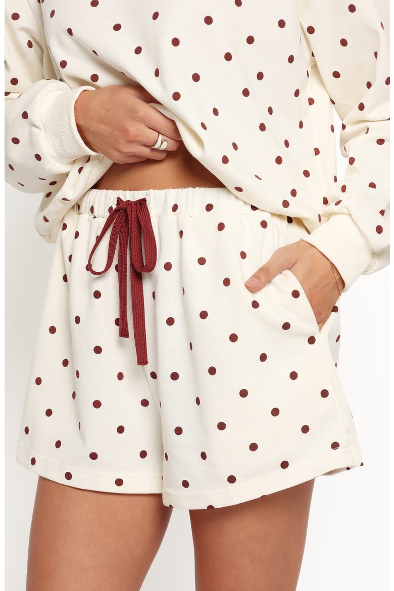 Novie High Waist Shorts, Alternate, color, BROWN POLKA DOT