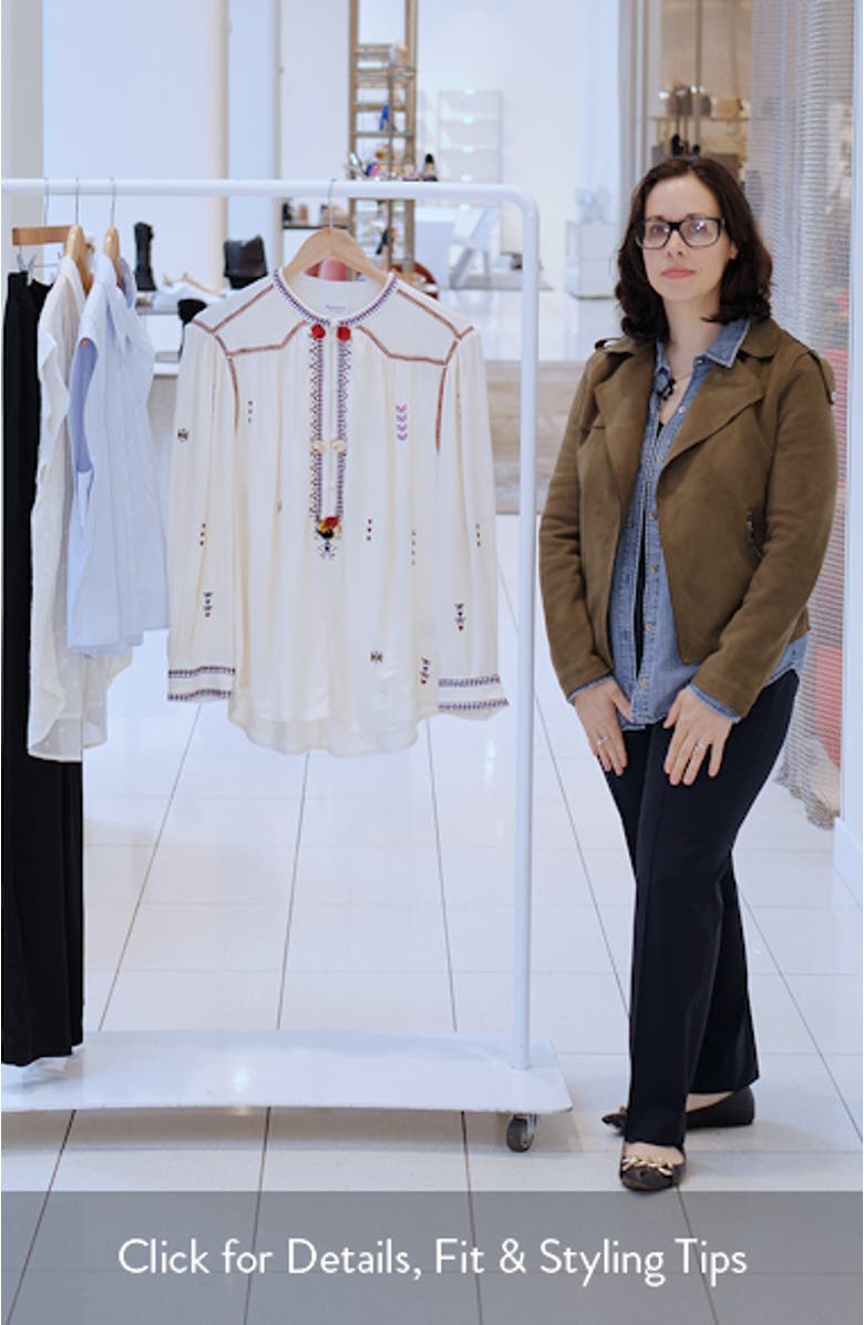 Pelson Embroidered Peasant Top, sales video thumbnail