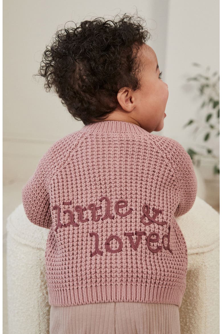 Little & Loved Embellished Cotton Cardigan, Alternate, color, PINK