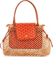 Pre-Owned Goyard Aligre Bag Raffia Net with Coated Canvas